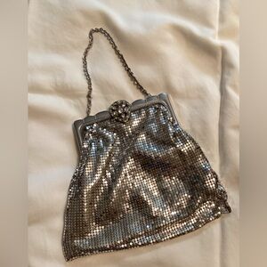 Silver Metal Mesh Evening Bag